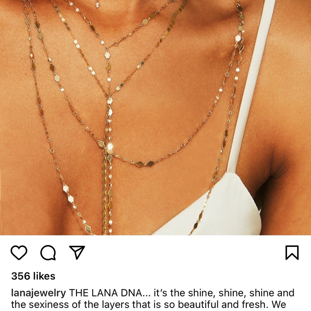 LANA Jewelry Nude Lariat Disc Necklace 14kYG
